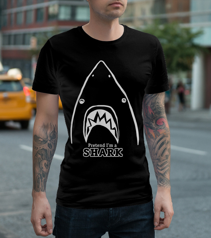 Pretend I'm a Shark Funny Lazy Last Minute Halloween Costume T-Shirt