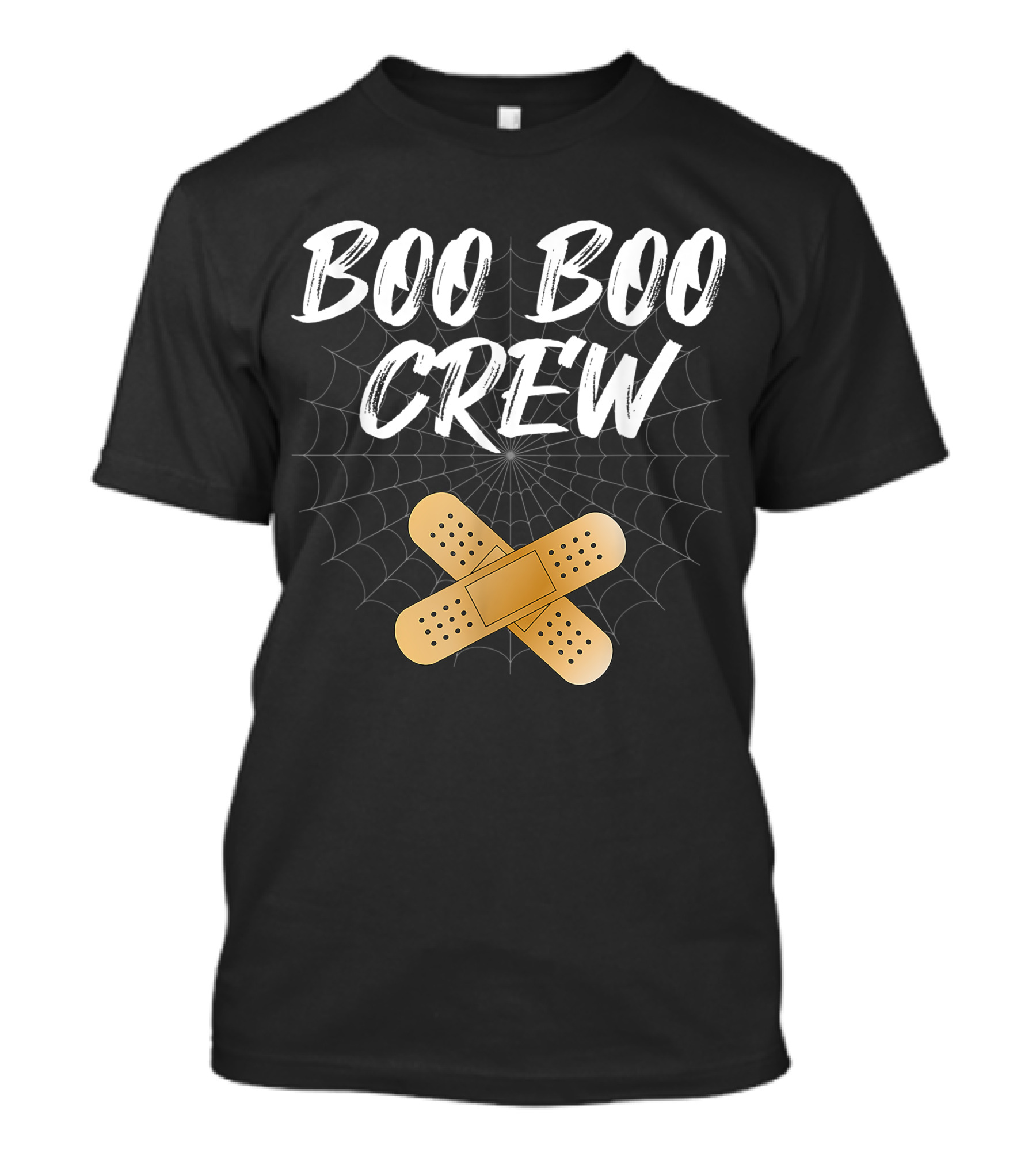 Boo Boo Crew Funny Nurse Halloween Hospital Scary Spider Web Bandages T-Shirt