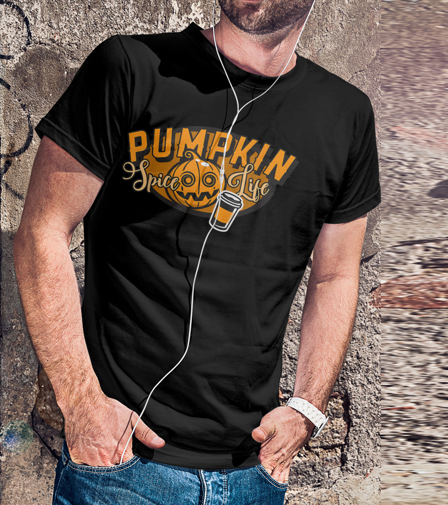 Pumpkin Spice Life Halloween Jack O Lantern Coffee Cup T-Shirt