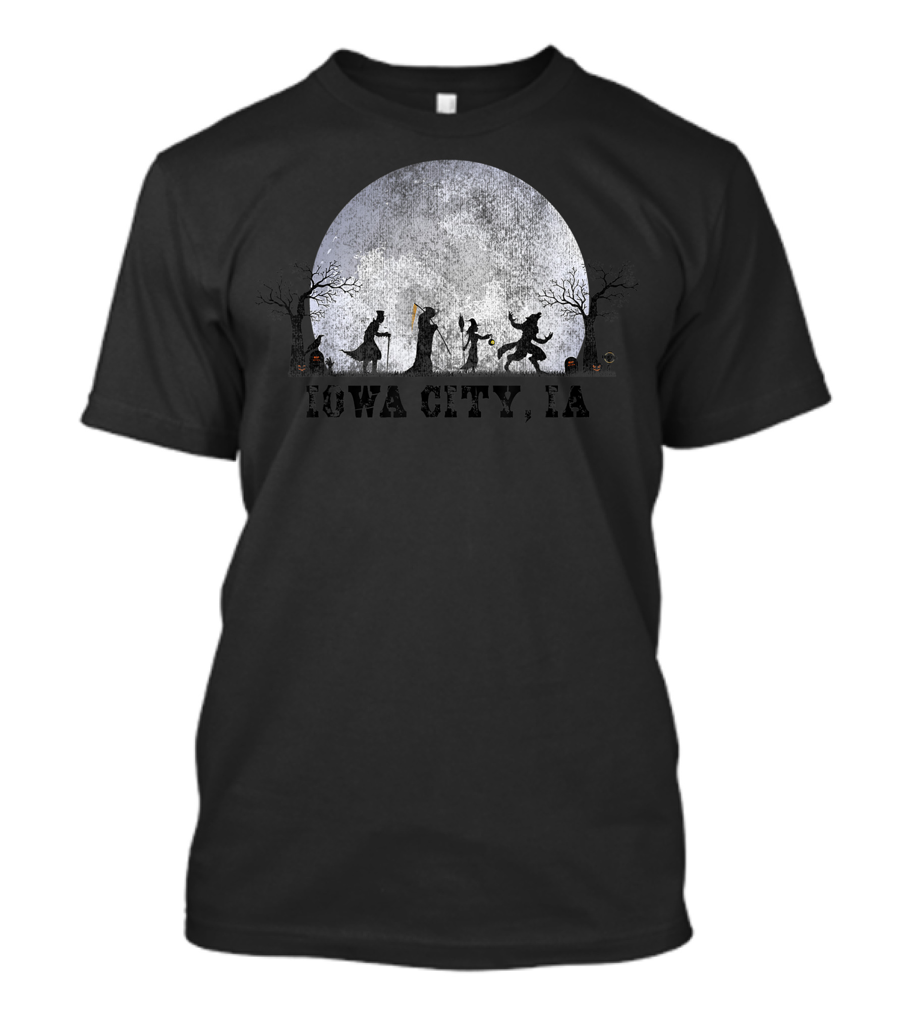 Vintage Halloween Full Moon Iowa City IA T-Shirt