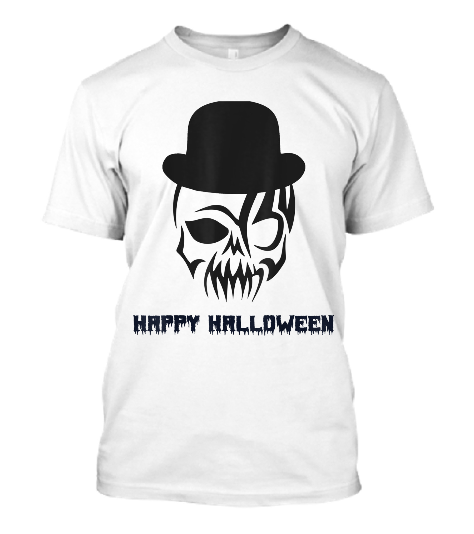 Happy Halloween Skull With Top Hat T-Shirt
