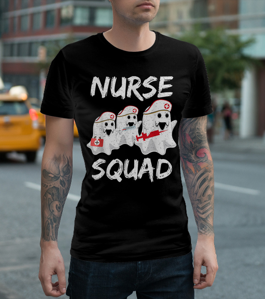 Nurse Squad Funny Halloween Boo Ghost T-Shirt