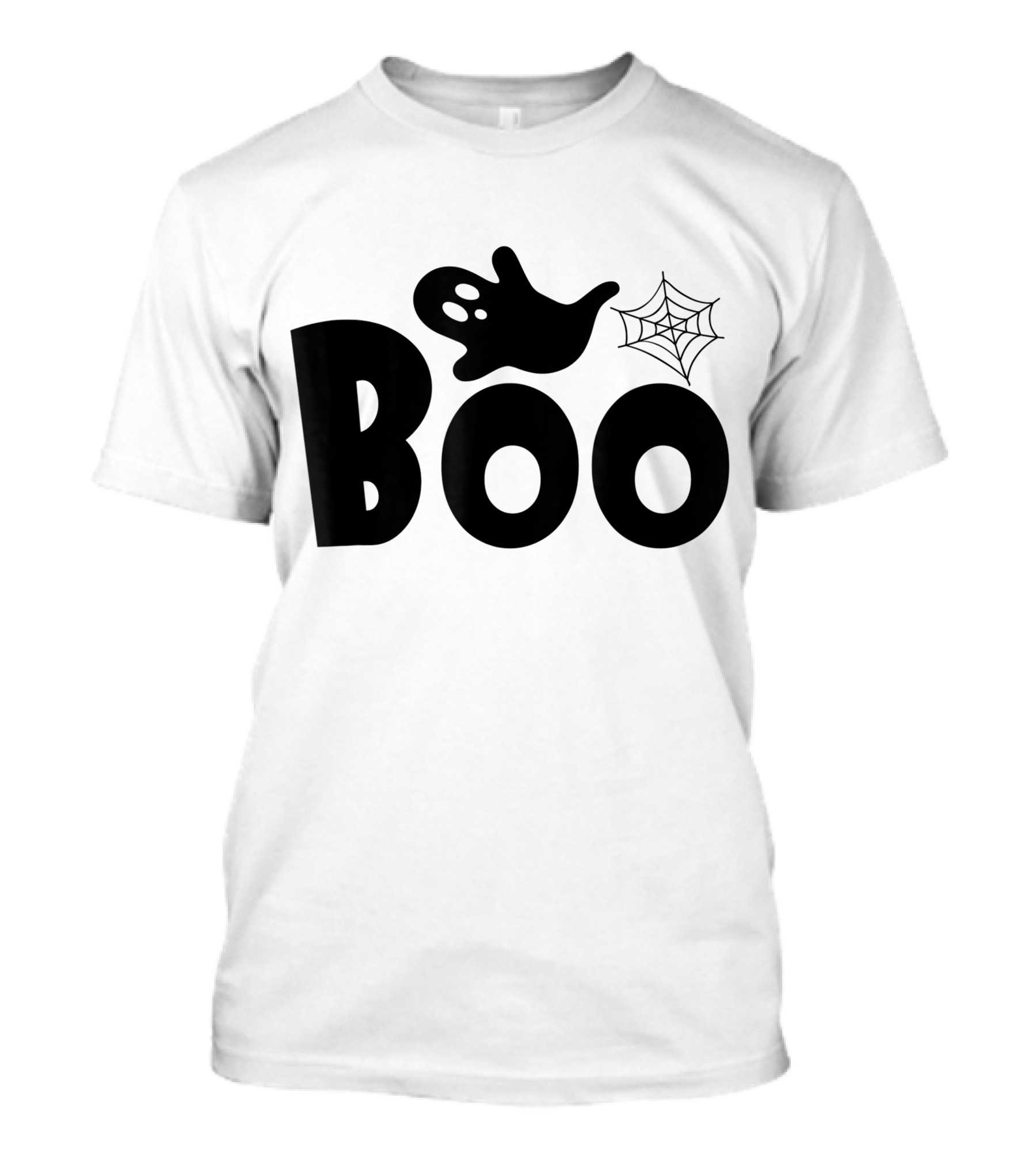 Boo Halloween Funny Gift Ghost With Spider Web T-Shirt