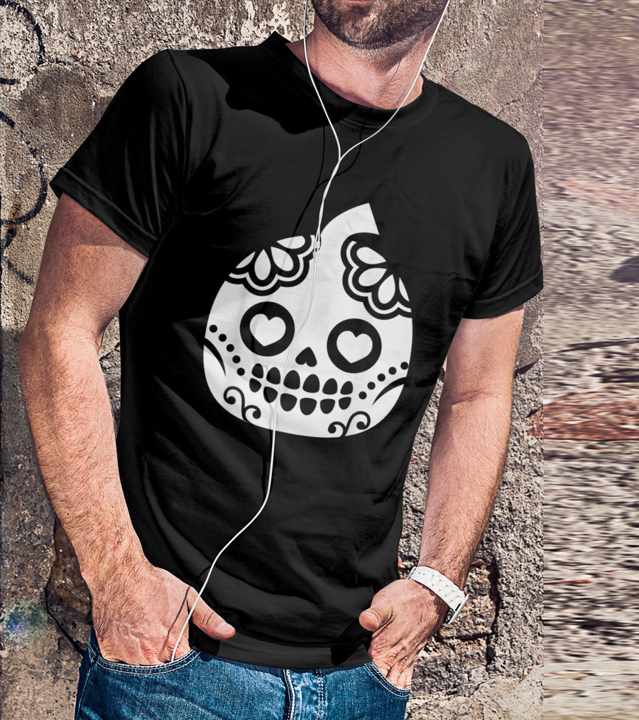 Sugar Skull Pumpkin Ghost Day Of The Dead T-Shirt
