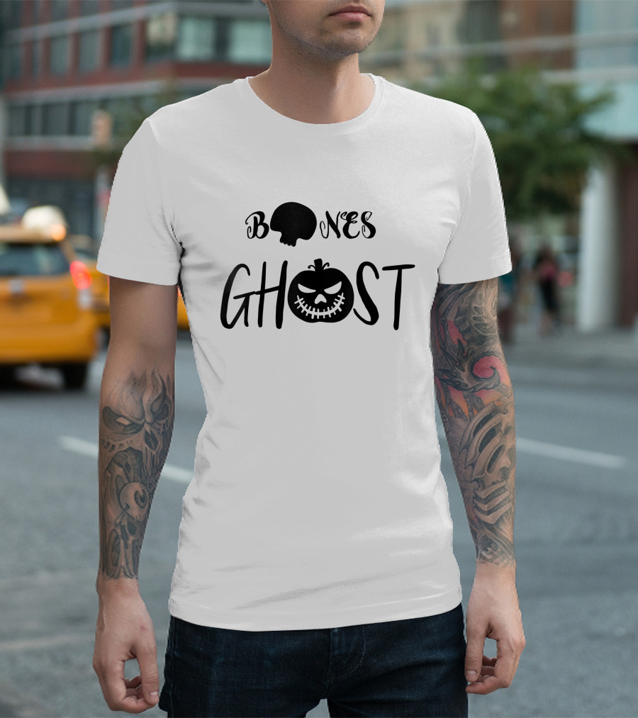 Bones Ghost Funny Halloween Day Party Scary T-Shirt