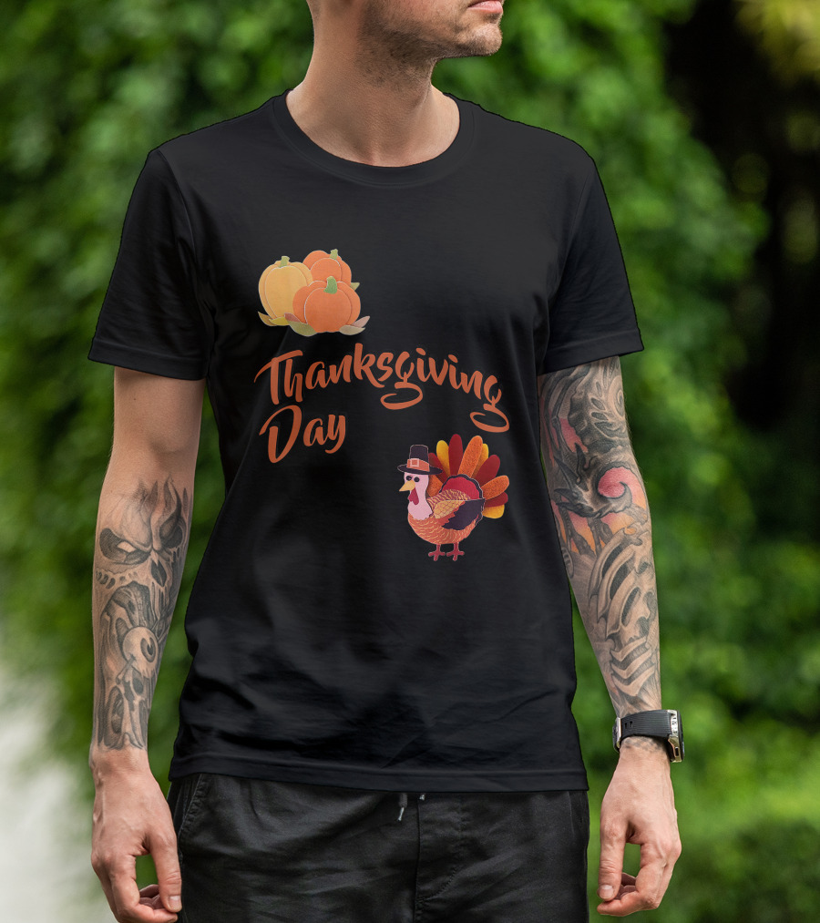 Thanksgiving Day Pumpkin Turkey Feast T-Shirt