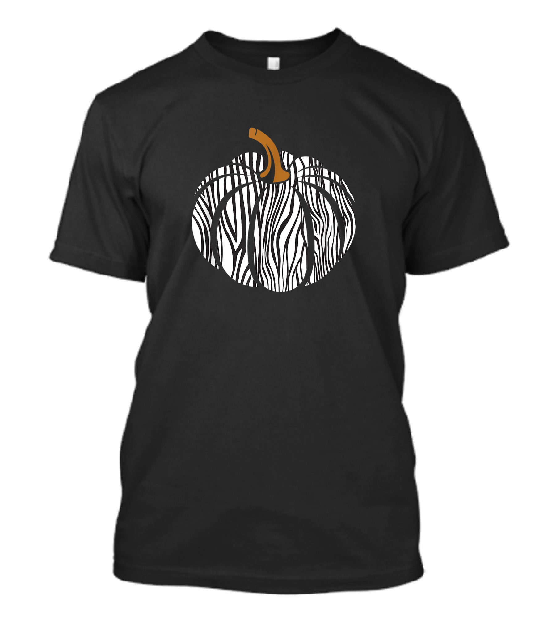 Zebra Pumpkin Print Animal Fall Autumn Halloween Day T-Shirt