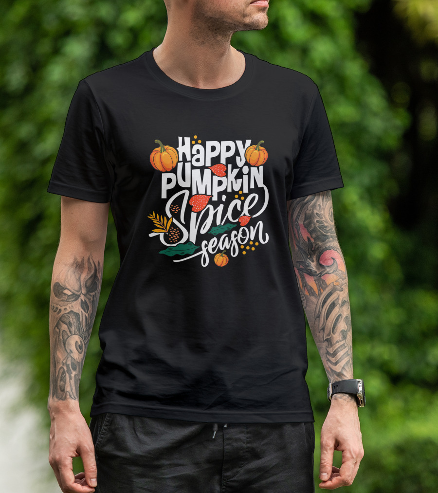 Happy Pumpkin Spice Season Funny Halloween Thanksgiving Day Premium T-Shirt
