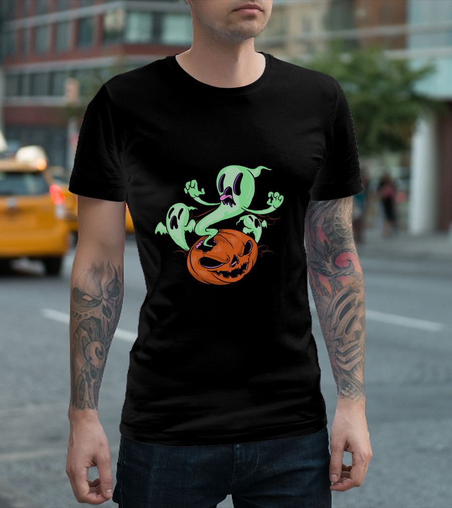 Pumpkin Ghosts Creepy Halloween Goblins Day Of The Dead T-Shirt