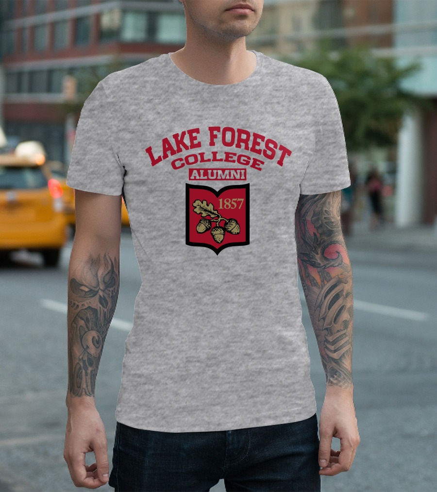 Lake Forest College Alumni 1857 Logo Acorn Shield T-Shirt