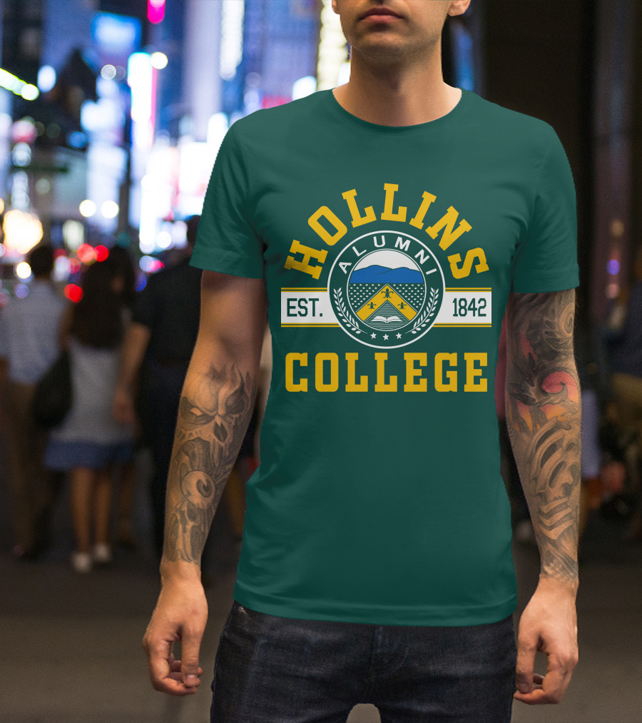 Hollins College Alumni Est. 1842 Fleur-de-lis And Mountain Emblem T-Shirt