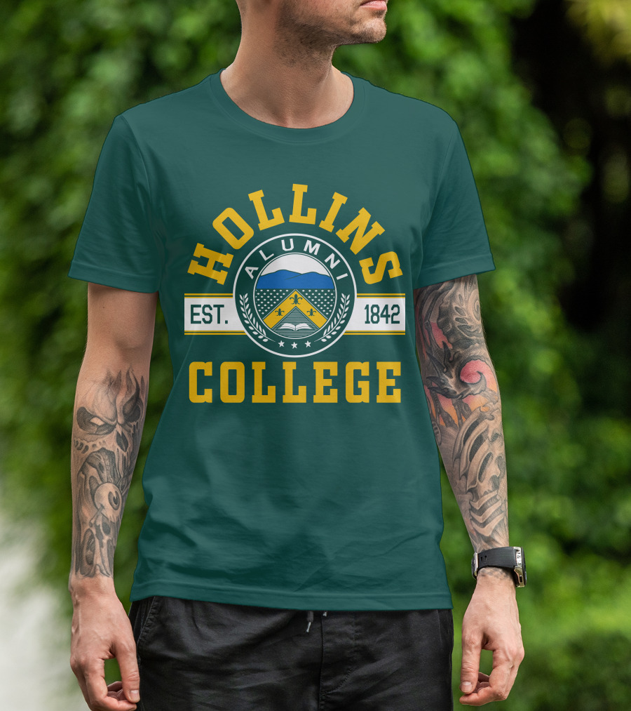 Hollins College Alumni Est. 1842 Fleur-de-lis And Mountain Emblem T-Shirt