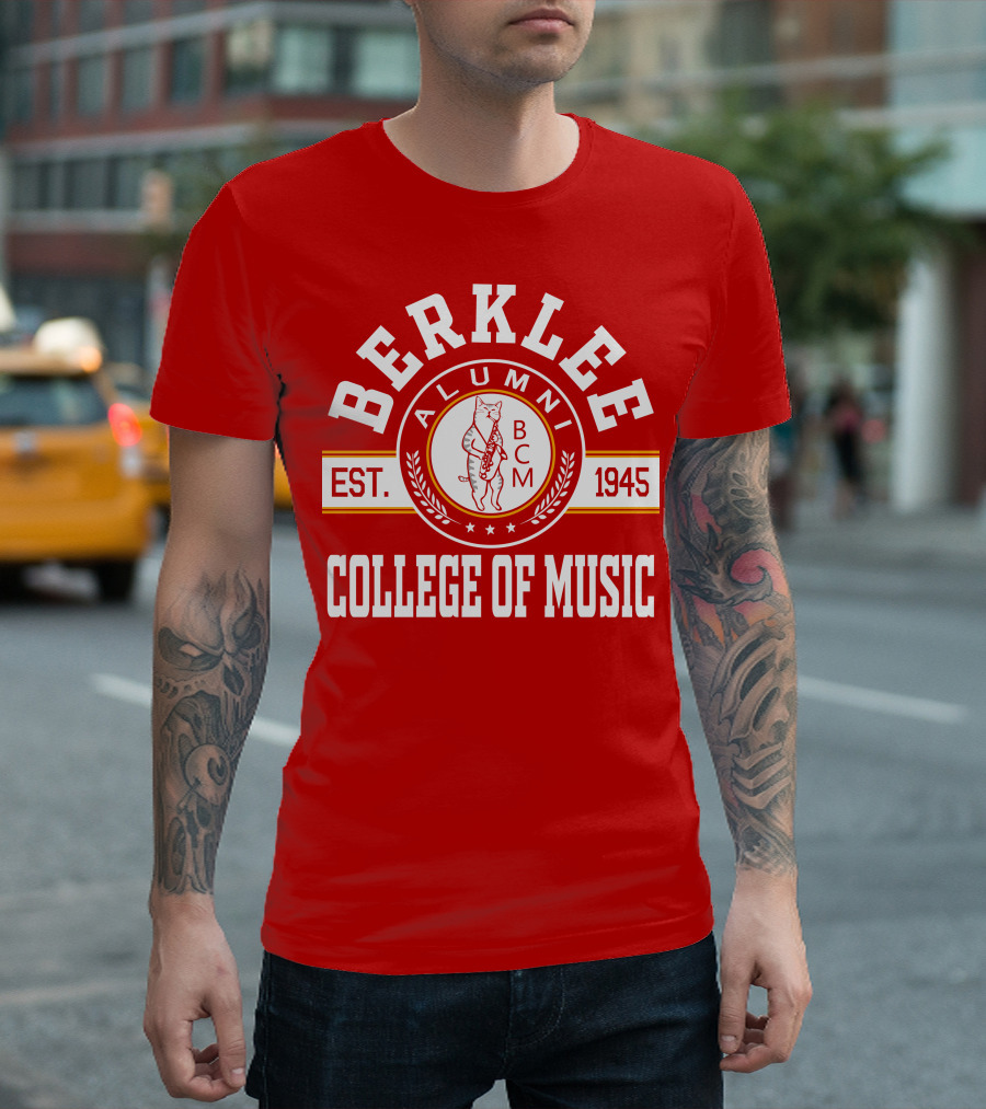 Berklee College Of Music Alumni Est. 1945 BCM Cat T-Shirt