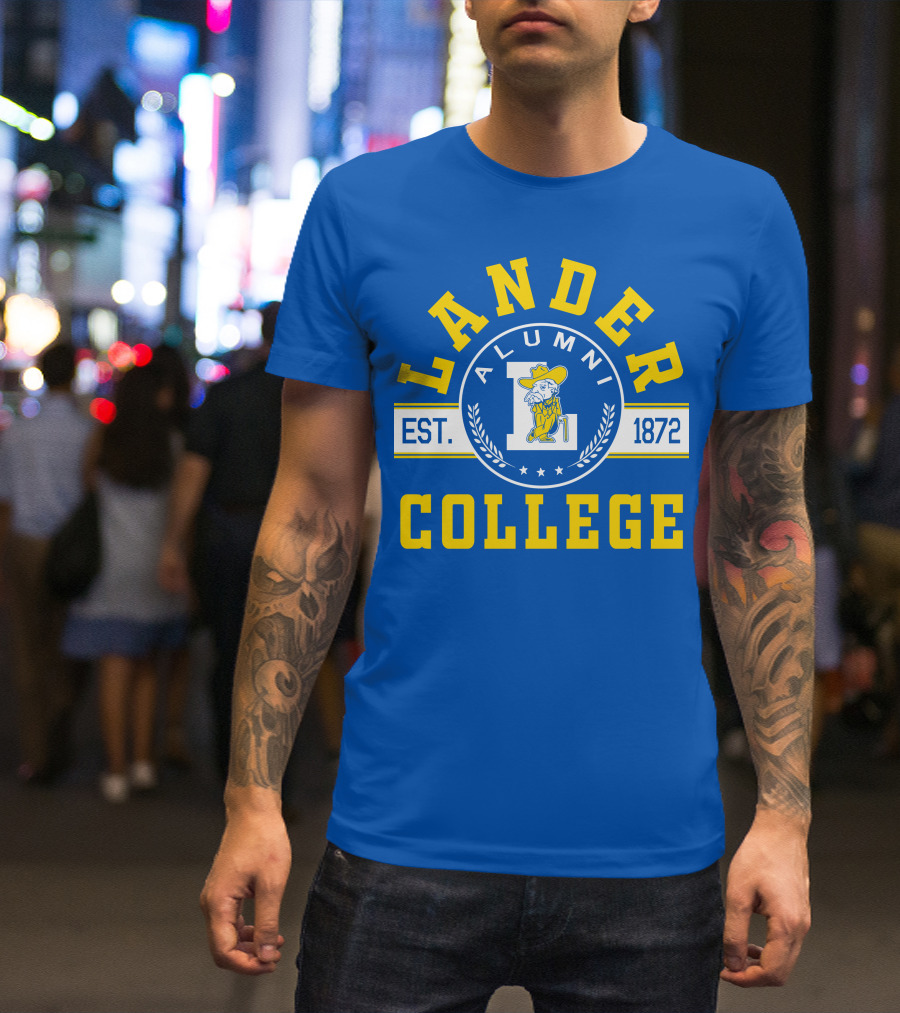 Lander College Alumni Est. 1872 Blue And Yellow T-Shirt