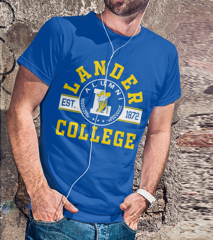 Lander College Alumni Est. 1872 Blue And Yellow T-Shirt