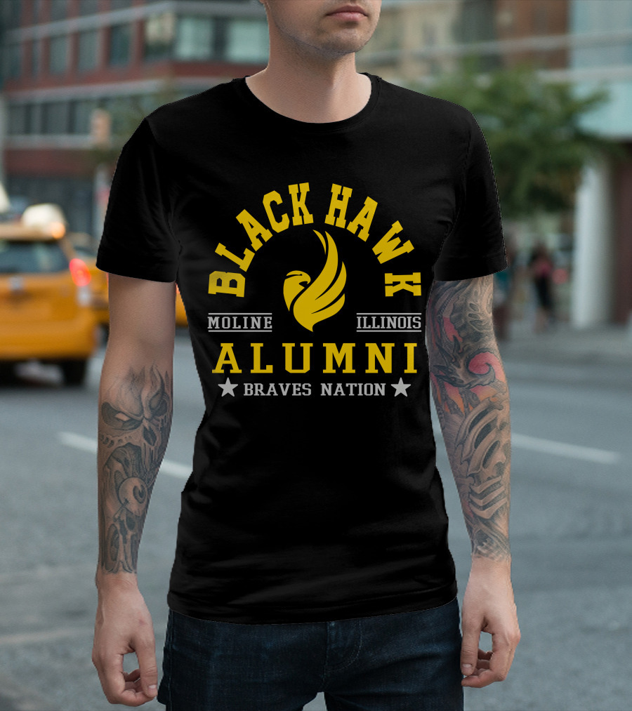 Black Hawk Alumni Braves Nation Moline Illinois T-Shirt