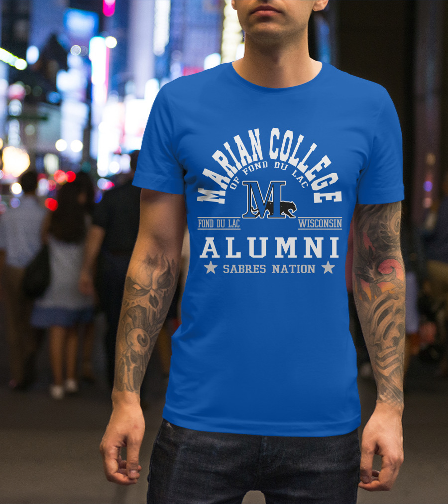 Marian College Of Fond Du Lac Wisconsin Alumni Sabres Nation T-Shirt