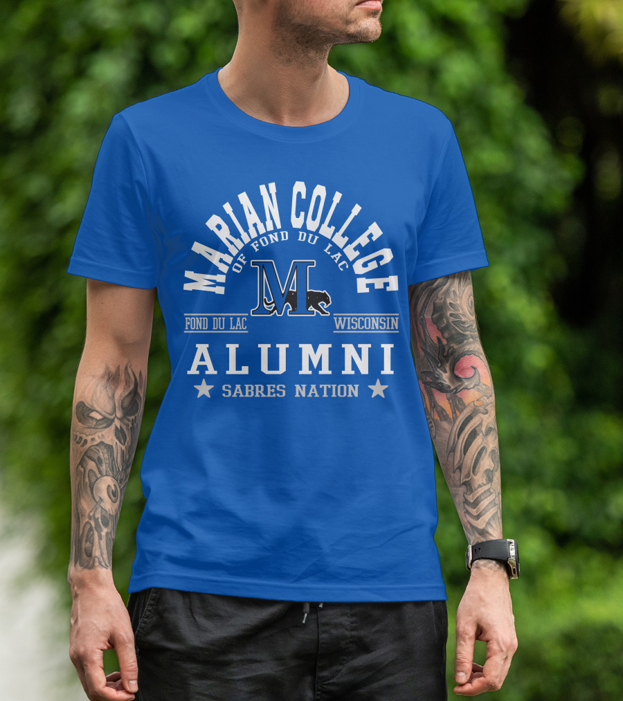 Marian College Of Fond Du Lac Wisconsin Alumni Sabres Nation T-Shirt