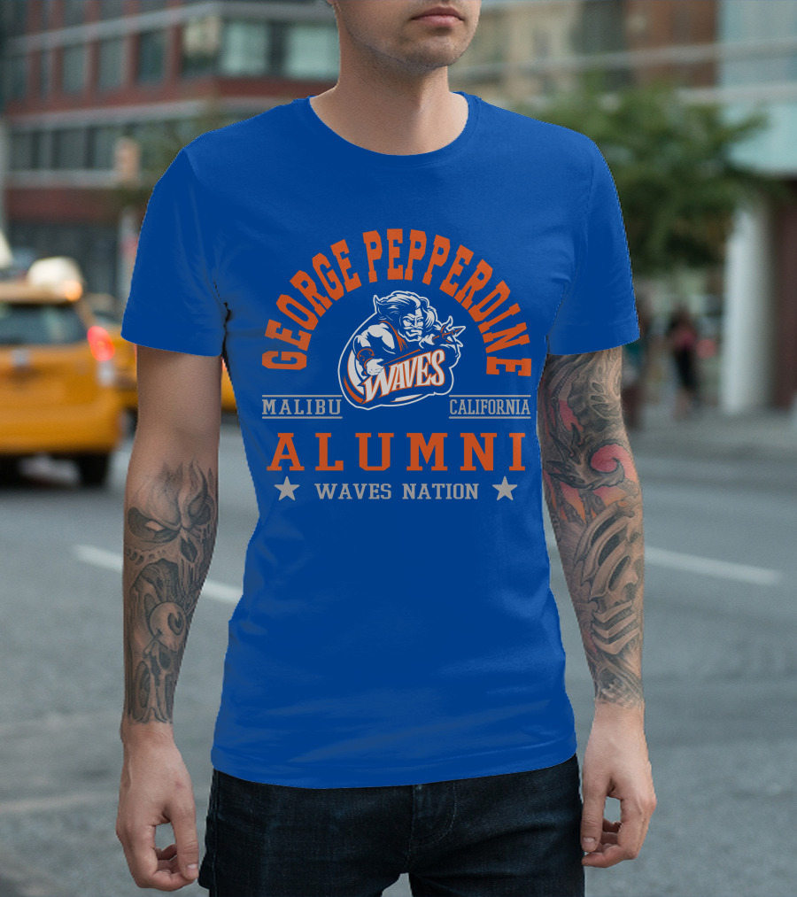 George Pepperdine Waves Alumni Malibu California Waves Nation T-Shirt
