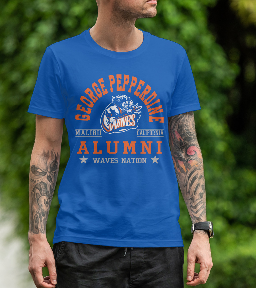 George Pepperdine Waves Alumni Malibu California Waves Nation T-Shirt