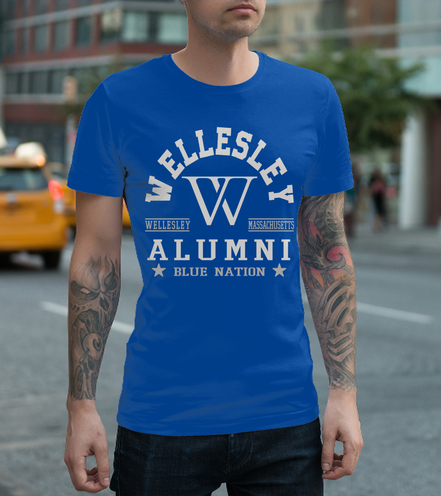 Wellesley Massachusetts Alumni Blue Nation T-Shirt