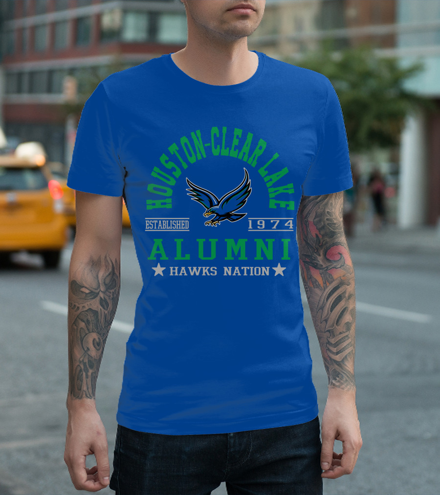 Houston-Clear Lake Alumni Established 1974 Hawks Nation T-Shirt