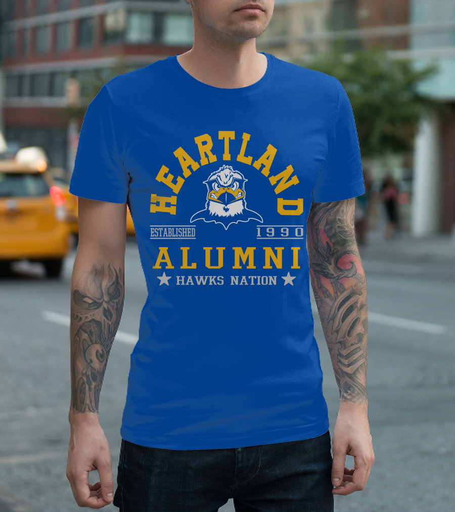 Heartland Alumni Established 1990 Hawks Nation T-Shirt