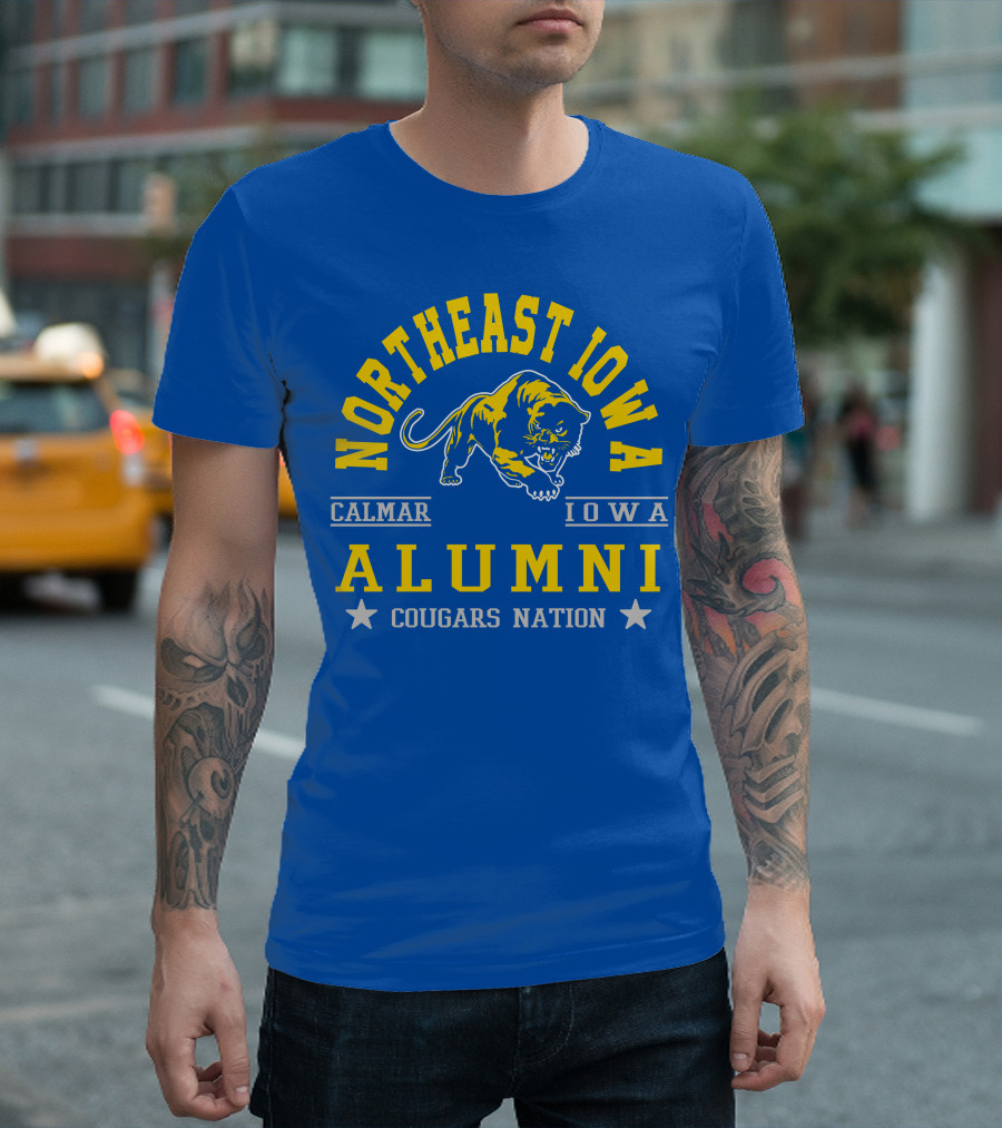 Northeast Iowa Calmar Iowa Alumni Cougars Nation T-Shirt