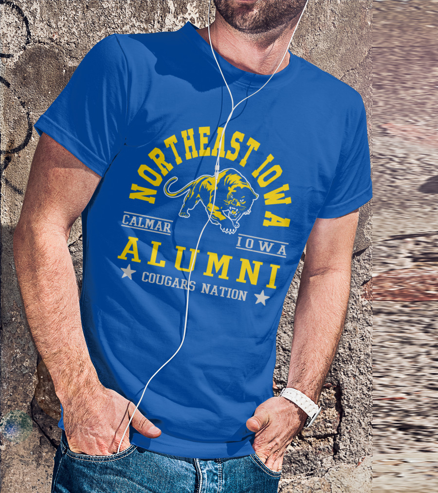Northeast Iowa Calmar Iowa Alumni Cougars Nation T-Shirt