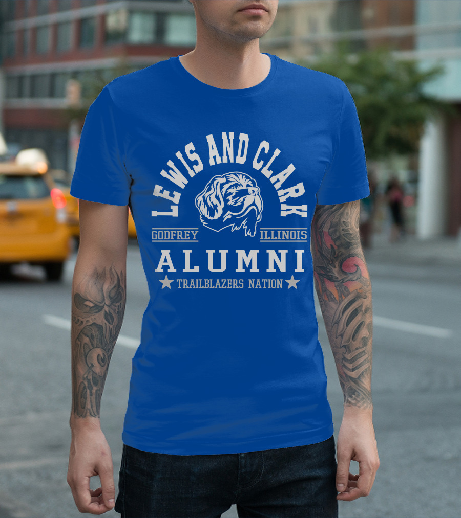 Lewis and Clark Godfrey Illinois Alumni Trailblazers Nation T-Shirt