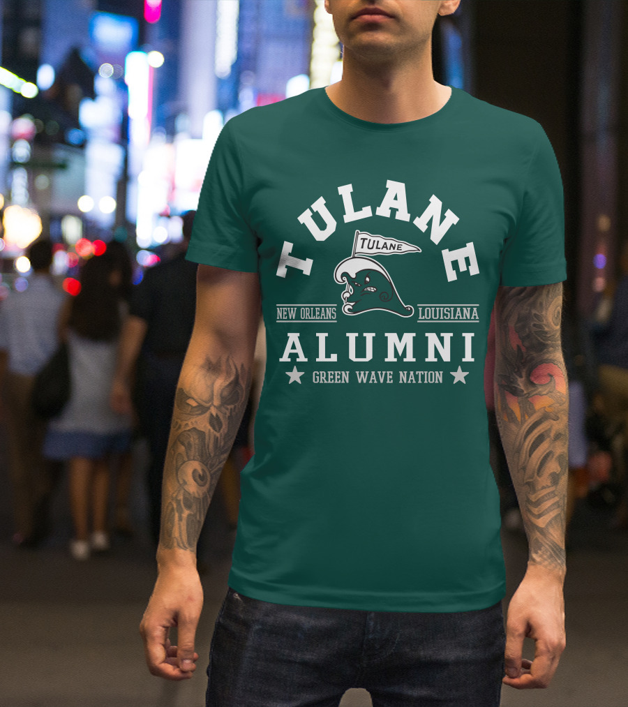 Tulane Alumni Logo New Orleans Louisiana Green Wave Nation T-Shirt