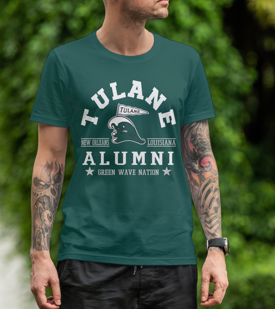 Tulane Alumni Logo New Orleans Louisiana Green Wave Nation T-Shirt