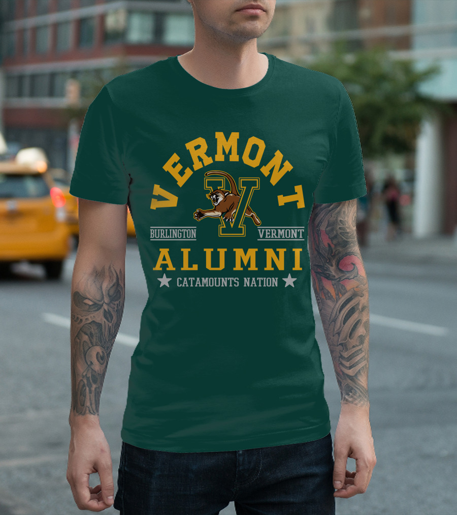 Vermont Burlington Alumni Catamounts Nation T-Shirt