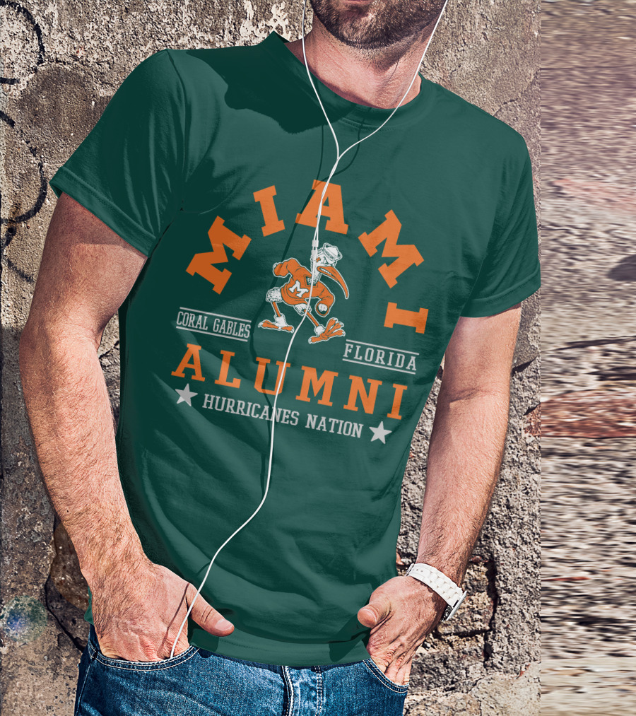 Miami Alumni Coral Gables Florida Hurricanes Nation T-Shirt