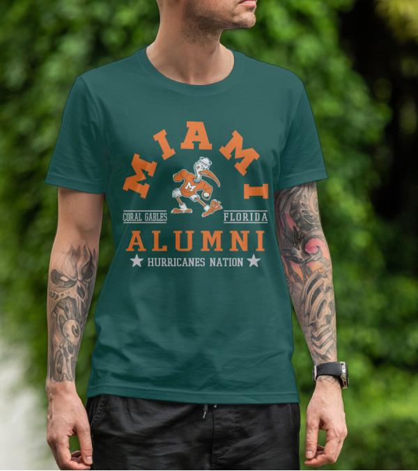 Miami Alumni Coral Gables Florida Hurricanes Nation T-Shirt