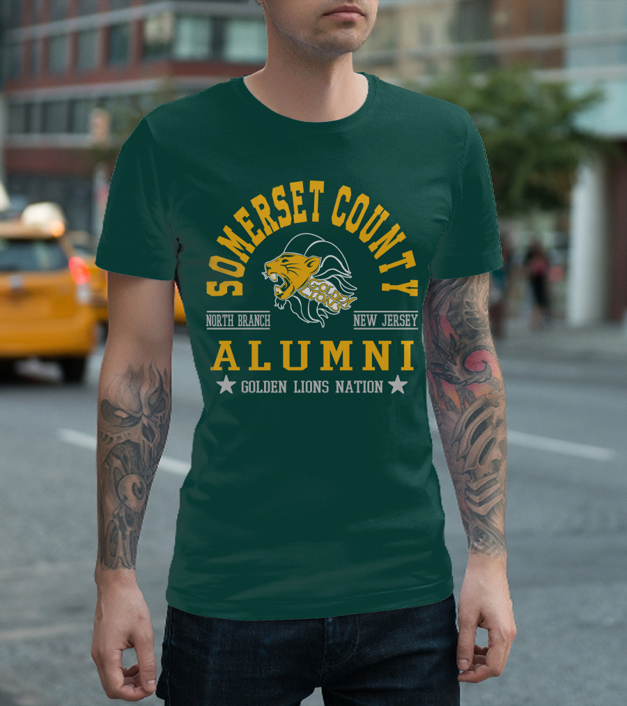 Somerset County New Jersey Alumni Golden Lions Nation North Branch T-Shirt