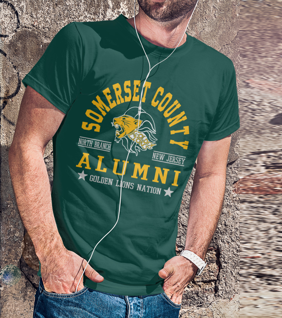 Somerset County New Jersey Alumni Golden Lions Nation North Branch T-Shirt