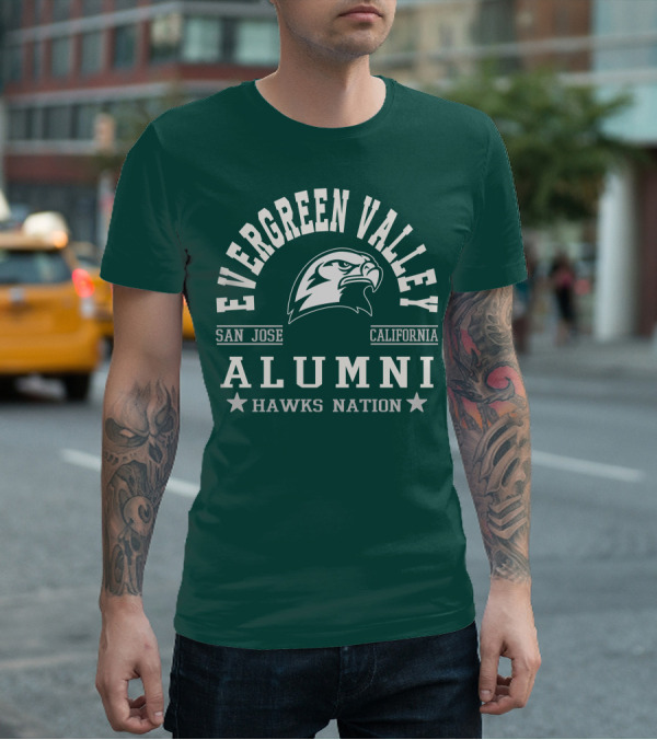 Evergreen Valley San Jose California Alumni Hawks Nation T-Shirt