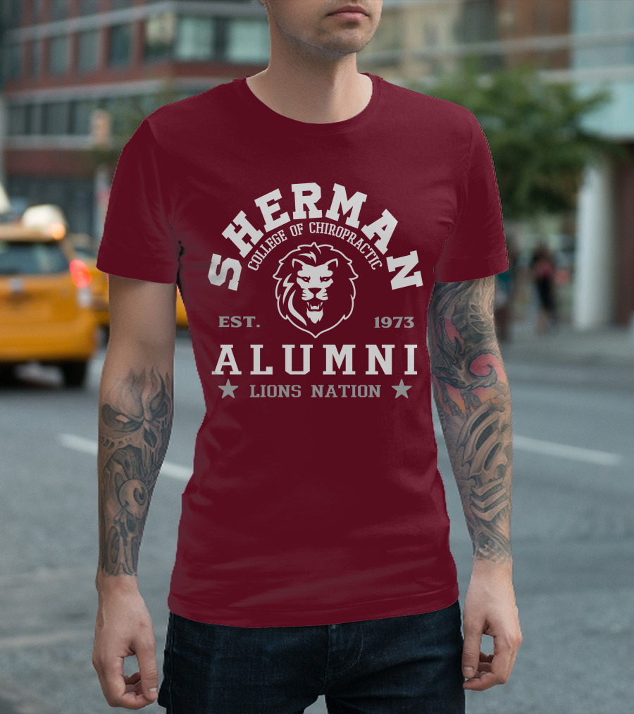 SHERMAN College of Chiropractic Alumni EST. 1973 Lions Nation T-Shirt