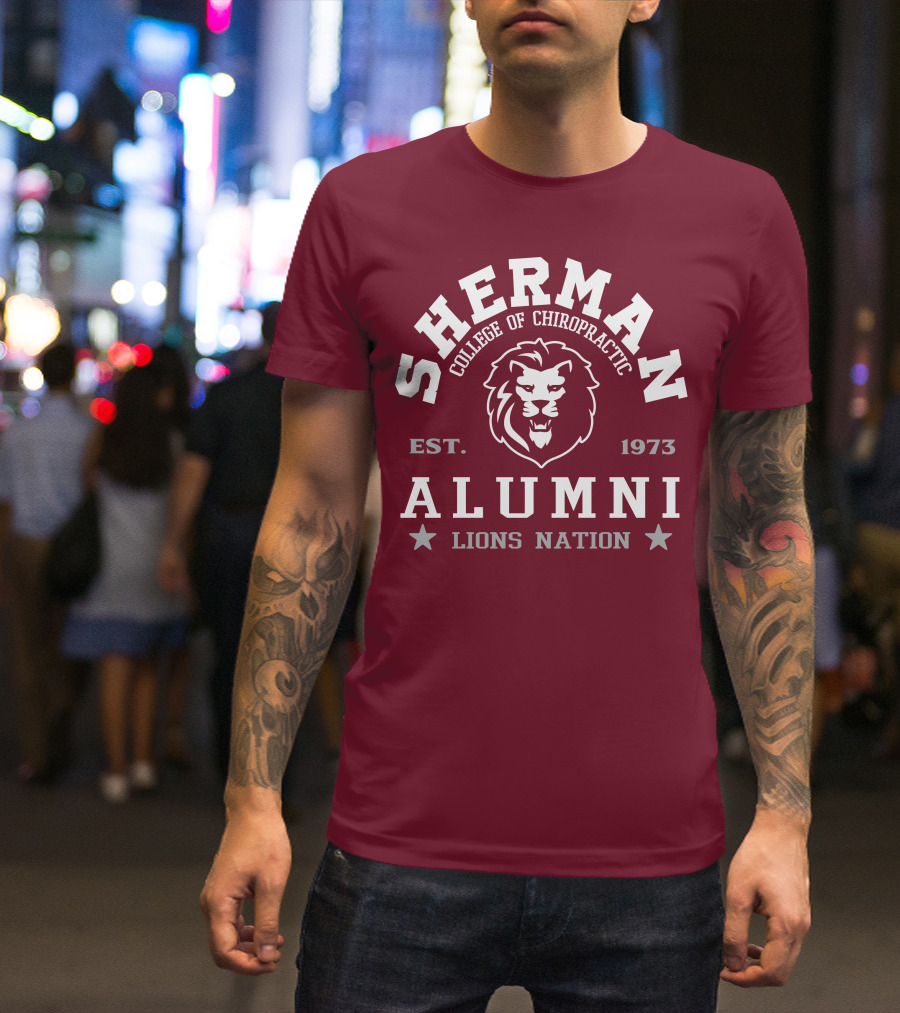 SHERMAN College Of Chiropractic Alumni EST. 1973 Lions Nation T-Shirt