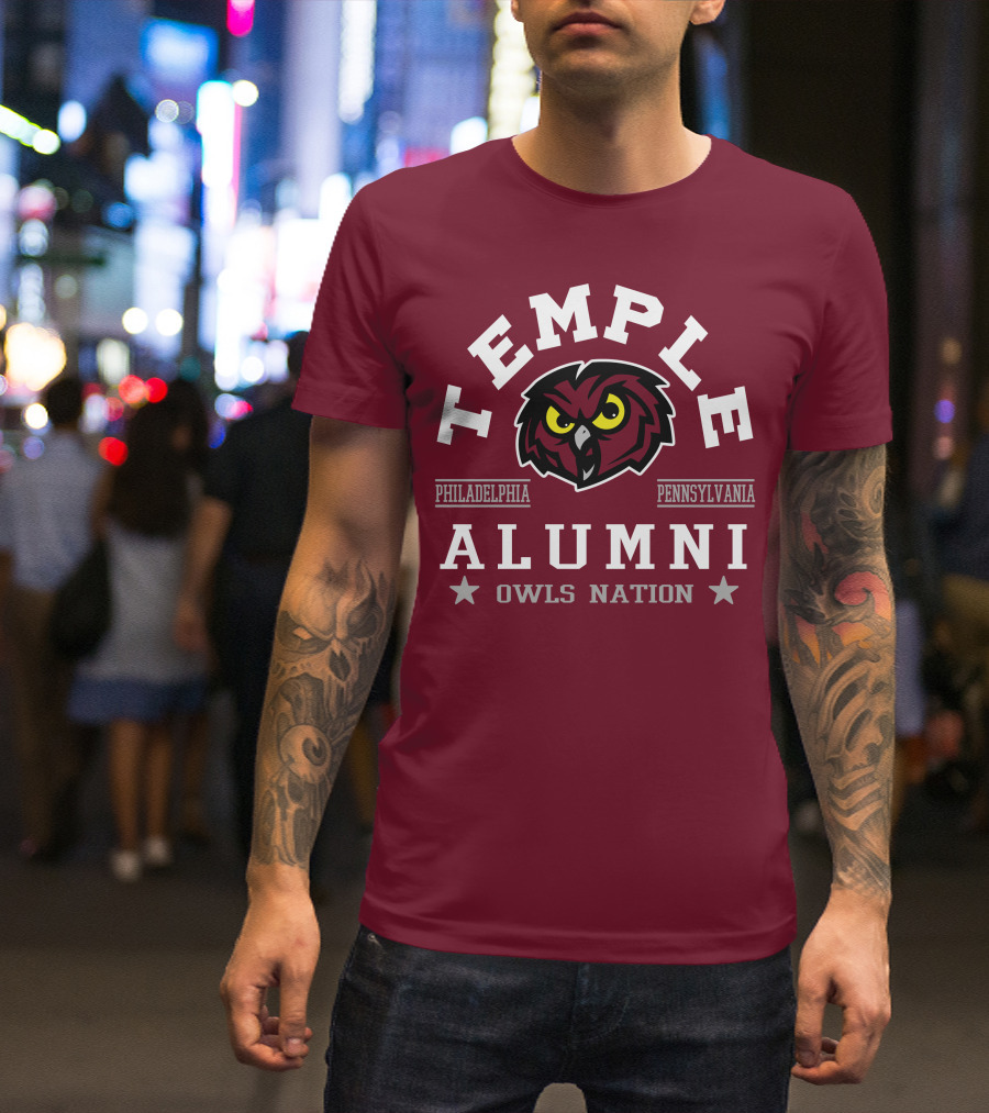 Temple Alumni Owls Nation Philadelphia Pennsylvania T-Shirt