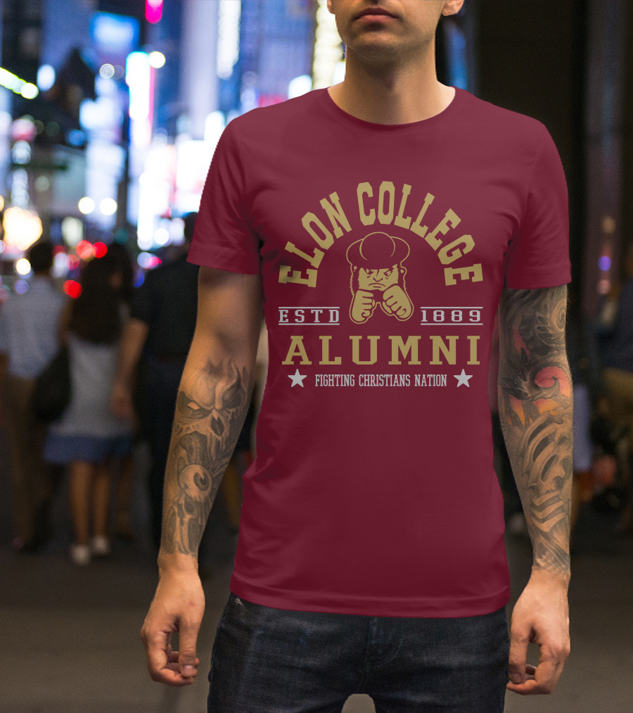 Elon College Alumni Fighting Christians Nation Estd 1889 T-Shirt