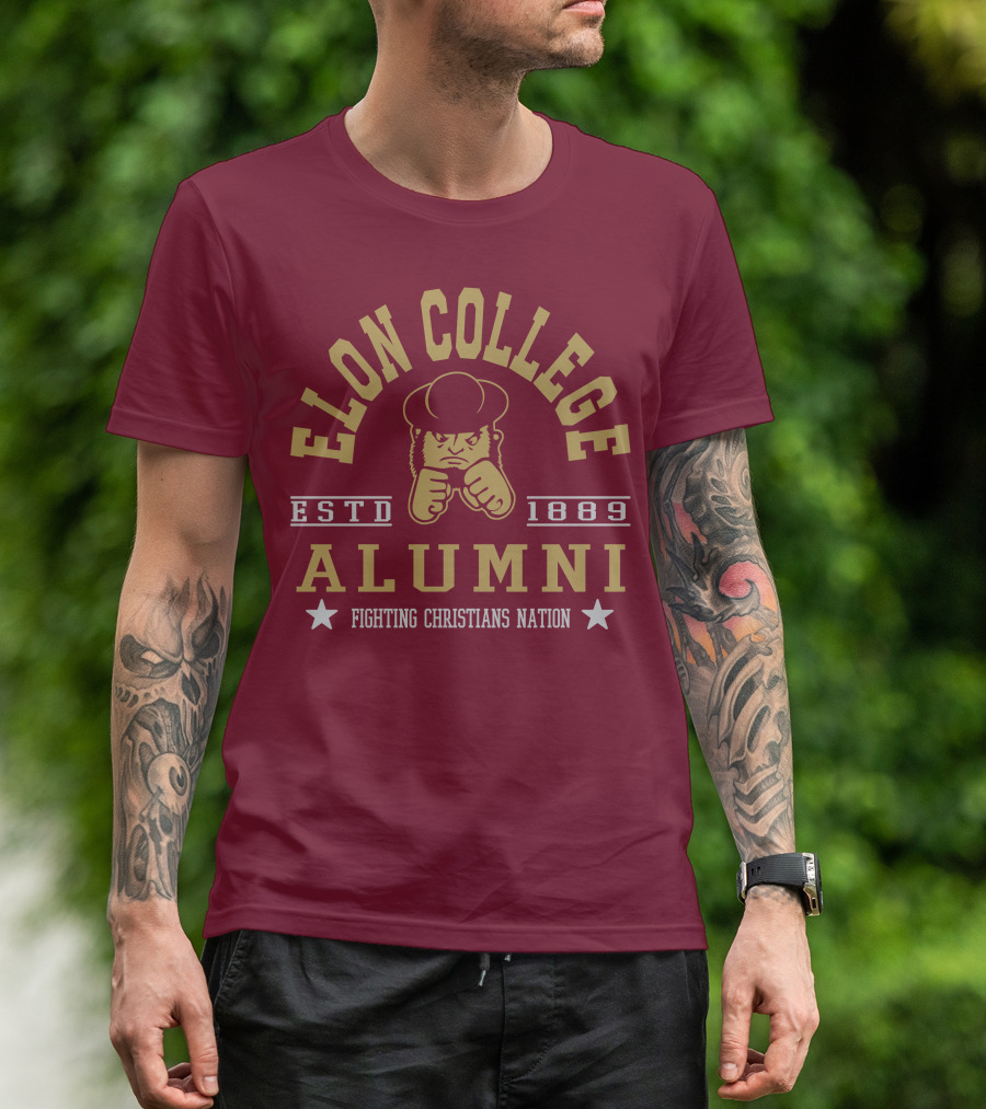 Elon College Alumni Fighting Christians Nation Estd 1889 T-Shirt