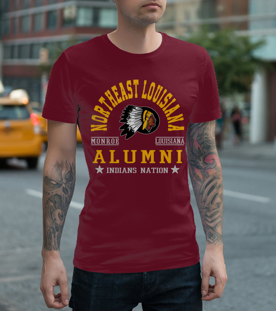 Northeast Louisiana Monroe Louisiana Alumni Indians Nation T-Shirt