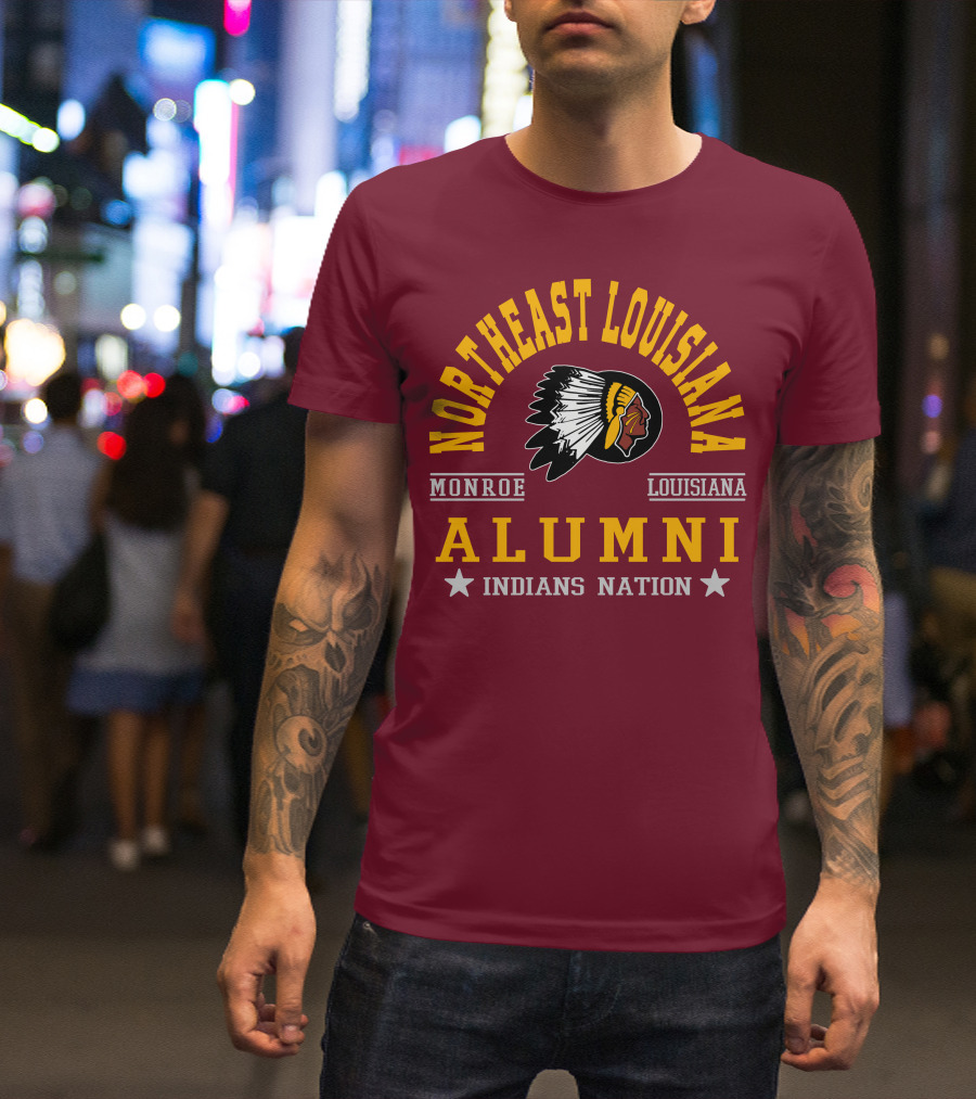 Northeast Louisiana Monroe Louisiana Alumni Indians Nation T-Shirt