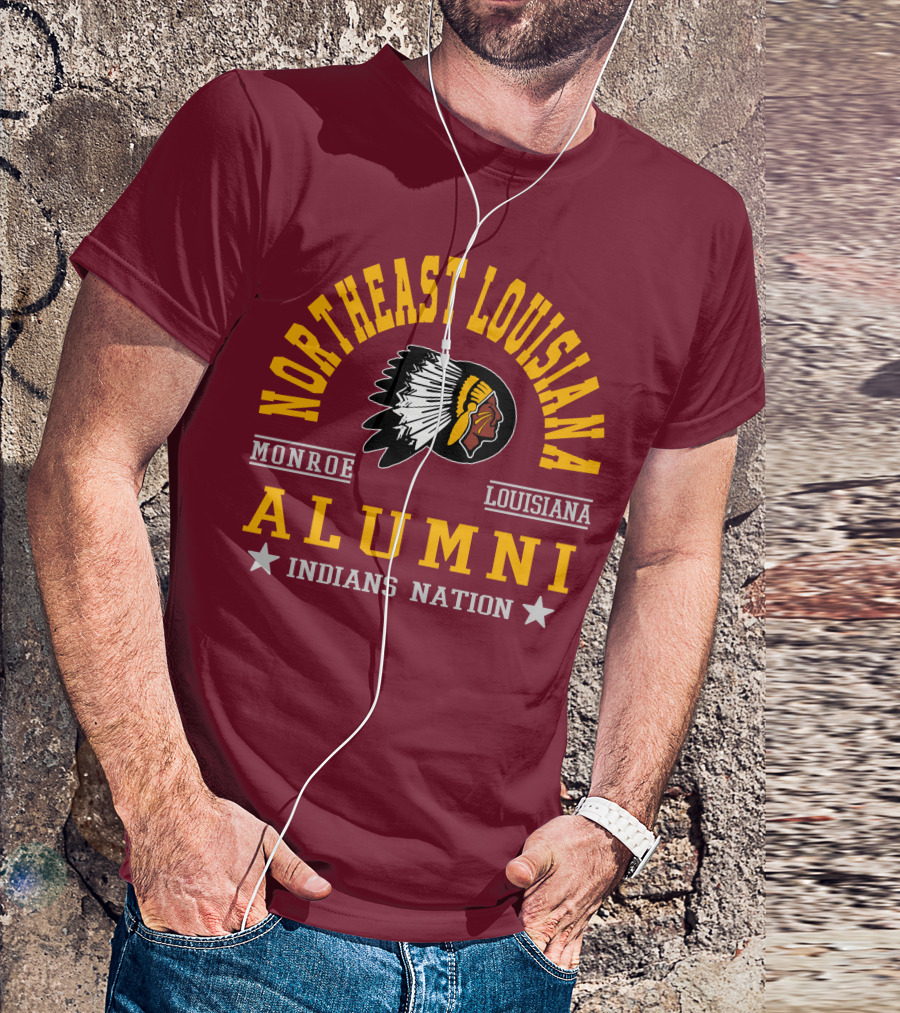 Northeast Louisiana Monroe Louisiana Alumni Indians Nation T-Shirt