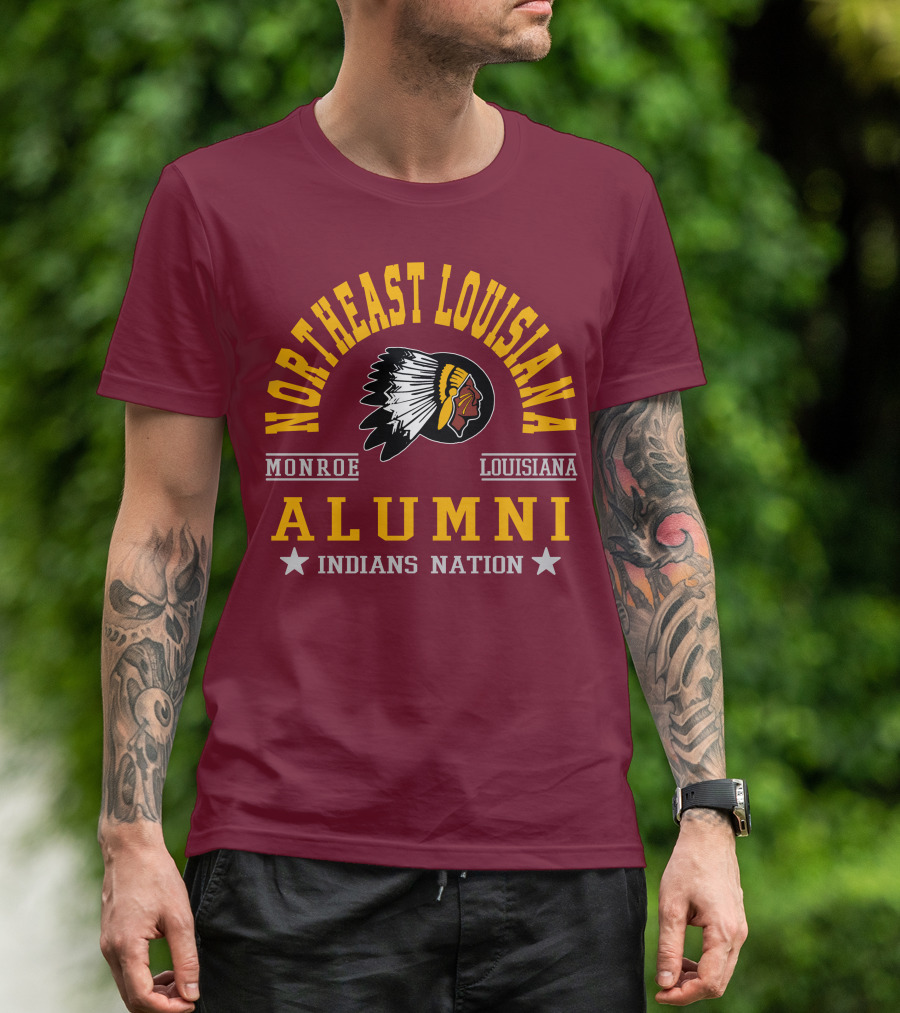 Northeast Louisiana Monroe Louisiana Alumni Indians Nation T-Shirt
