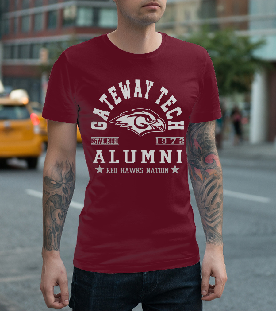 Gateway Tech Alumni Established 1972 Red Hawks Nation T-Shirt