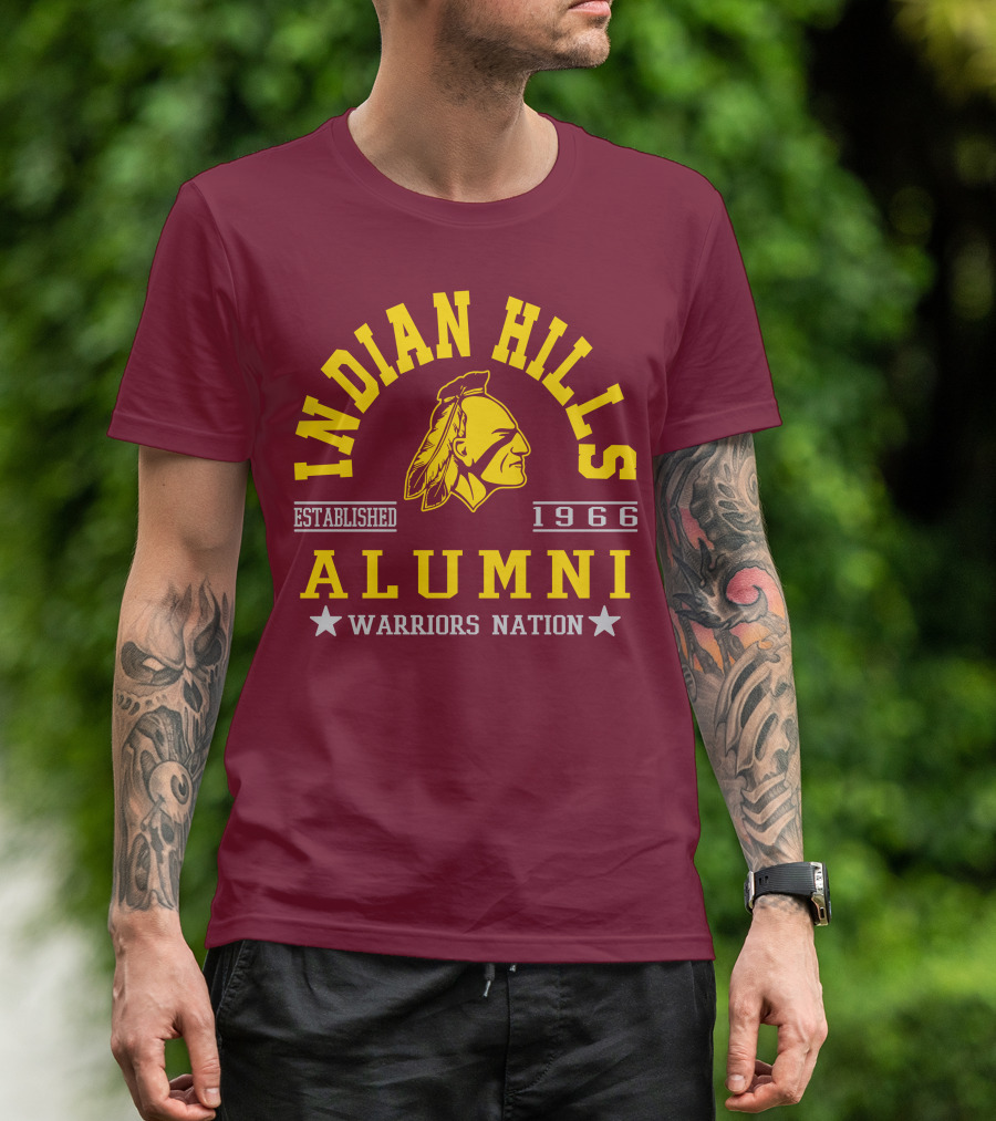 Indian Hills Warriors Alumni Established 1966 Nation T-Shirt