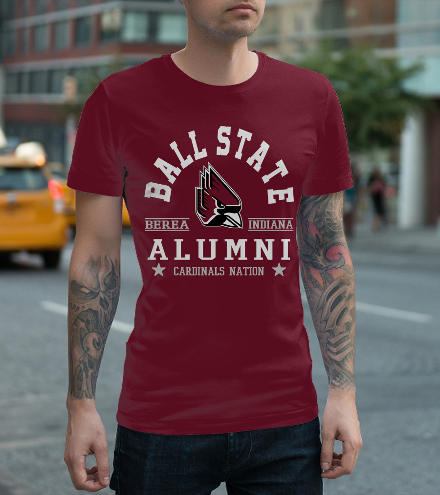 Ball State University Alumni Cardinals Nation Berea Indiana T-Shirt